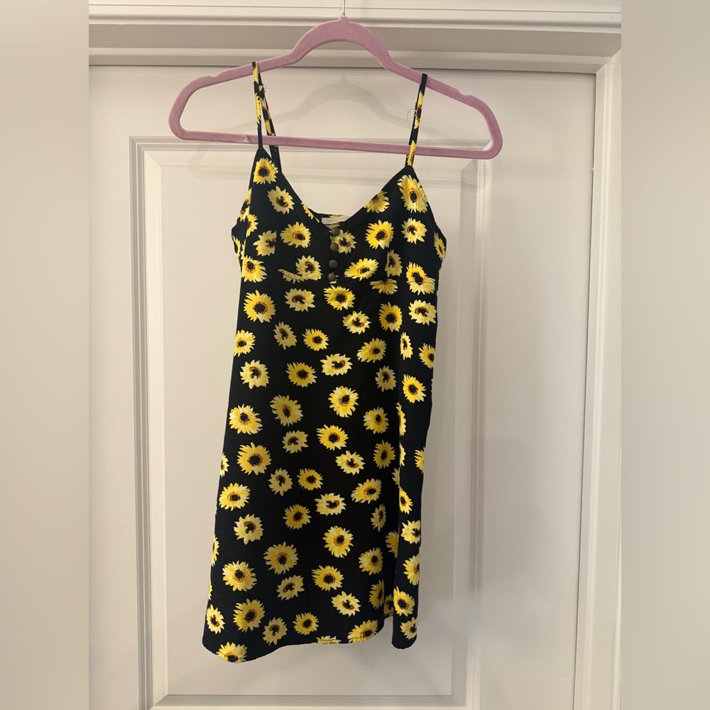 Urban Outfitters Black Sunflower Slip Dress Sz Small